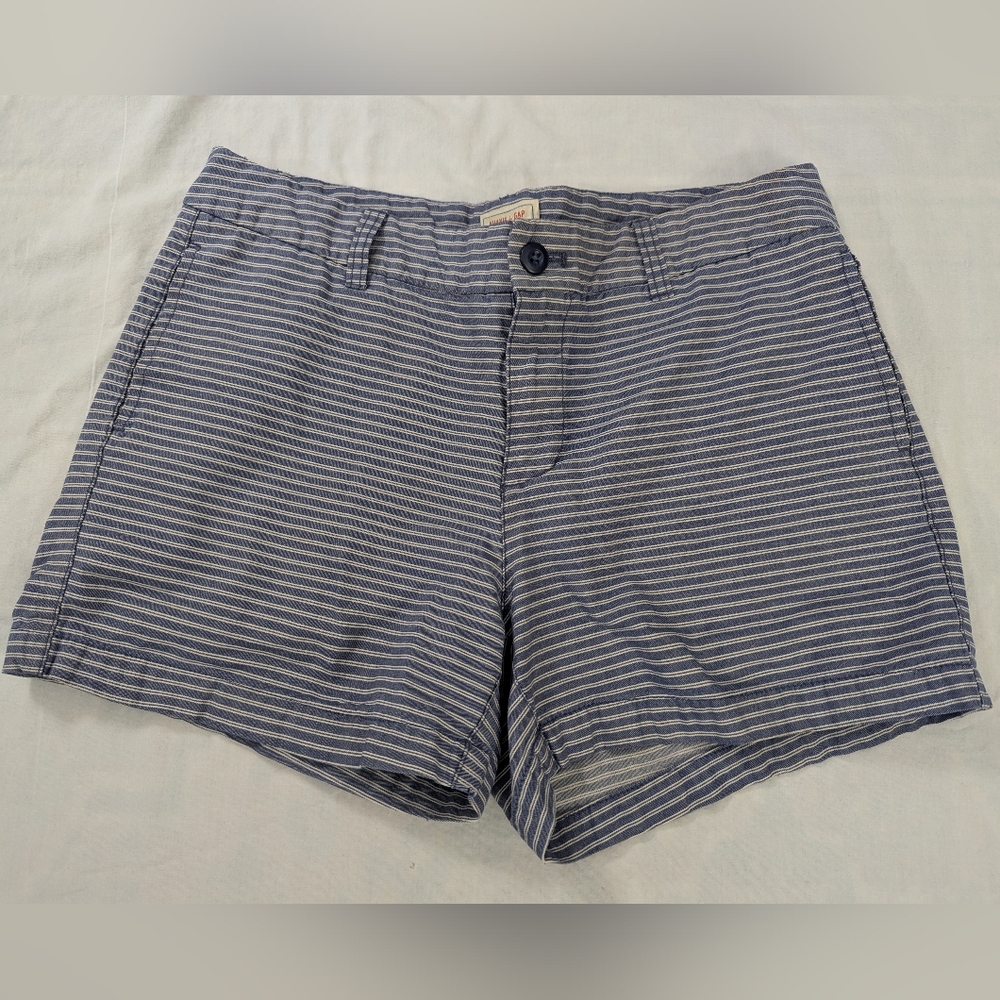 Khaki's By GAP 4" Blue Striped Women's Shorts
